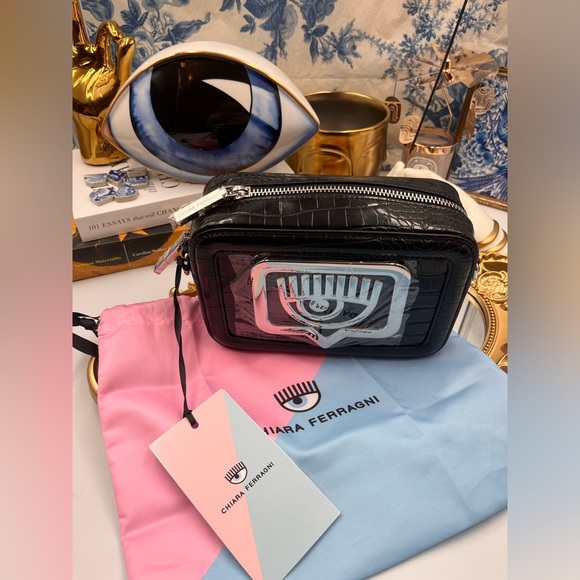 🆕 CHIARA FERRAGNI 🧿 NWT Eyelike-Motif Borsa Crossbody Bag - Black 🧿 - Picture 14 of 14